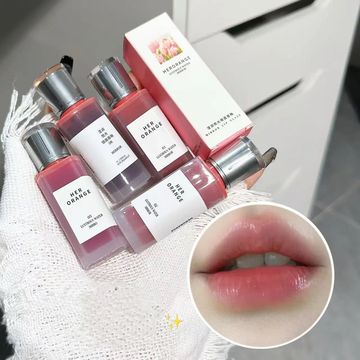 Herorange Hydrating Gloss Lip Tint Watery Texture Plump Glass Lips Long Lasting Non-Dry Dating Daily Makeup