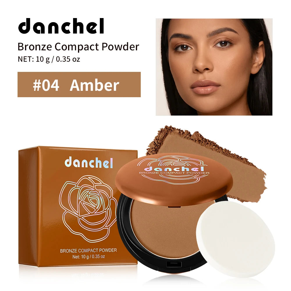 Matte Bronze Pressed Powder Long-Wear Oil Control Define Facial Contour Setting Powder Soft Matte Bronze Finish Korean Makeup