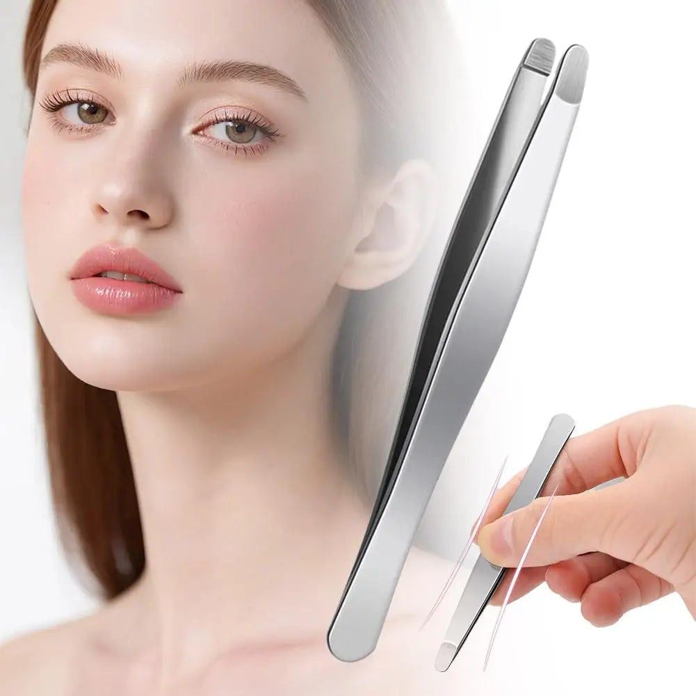 Stainless Steel Brow & Facial Hair Remover Eyebrow Tweezers Non-slip Makeup Remover Tweezer Tools Hair Removal Makeup Tools