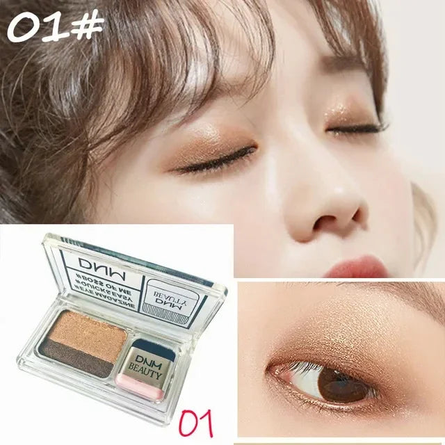 Palette fard à paupières mat bicolore — format compact de voyage