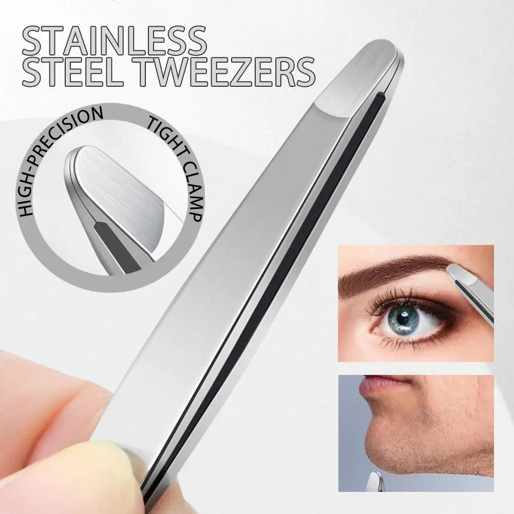 Stainless Steel Brow & Facial Hair Remover Eyebrow Tweezers Non-slip Makeup Remover Tweezer Tools Hair Removal Makeup Tools