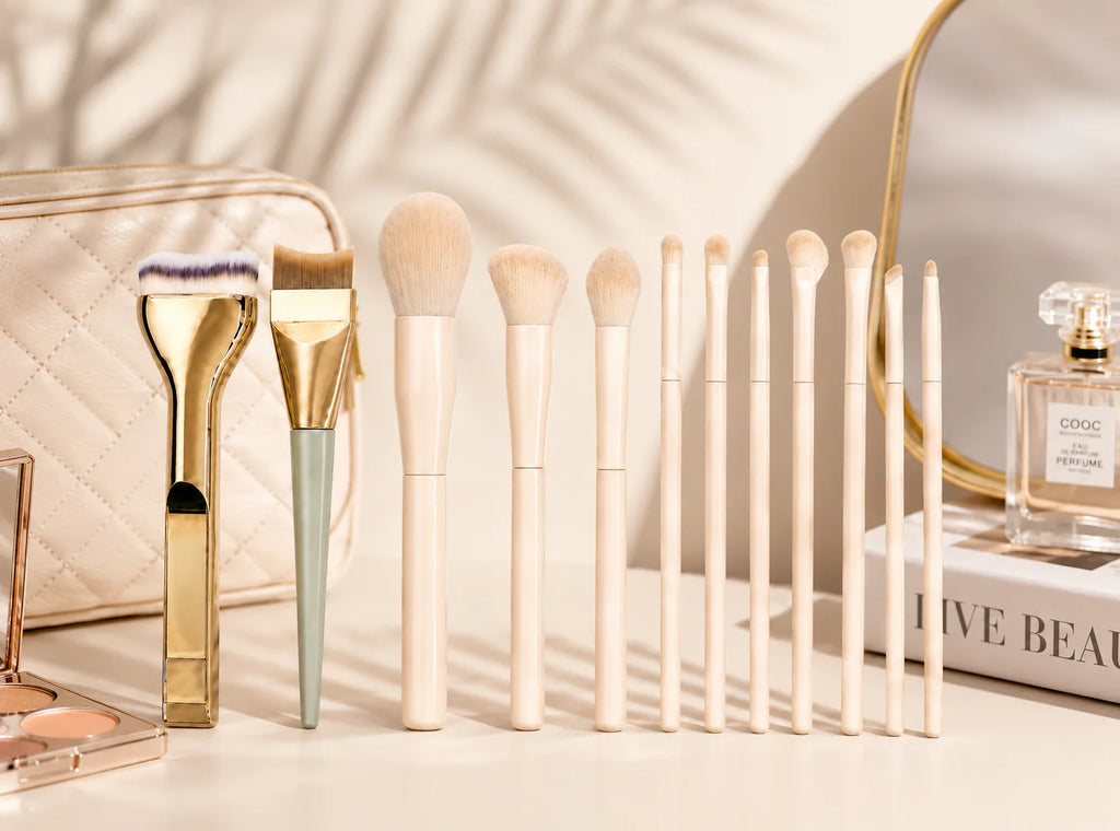 Professional 12PCS Makeup Brush Set with Foundation Brush, Powder Brush, Eyeshadow Brushes for Face & Eye Makeup