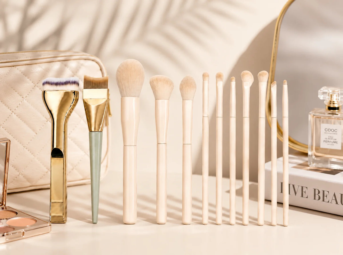 Professional 12PCS Makeup Brush Set with Foundation Brush, Powder Brush, Eyeshadow Brushes for Face & Eye Makeup