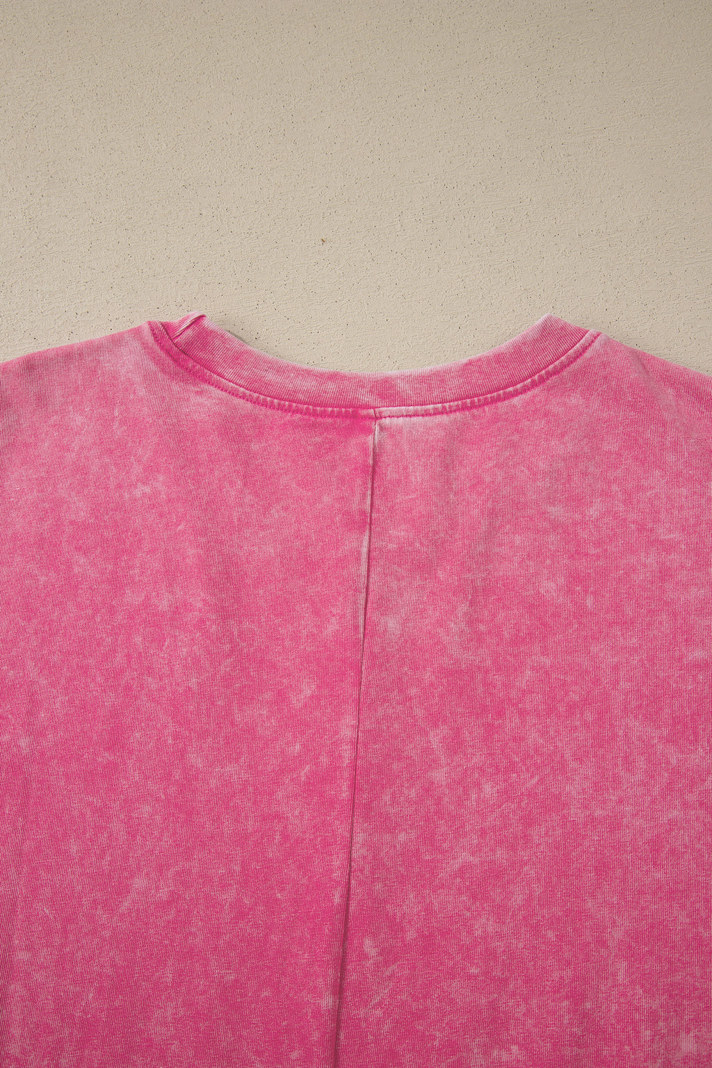 Sachet Pink Solid Color Cotton Mineral Washed Oversize Tee