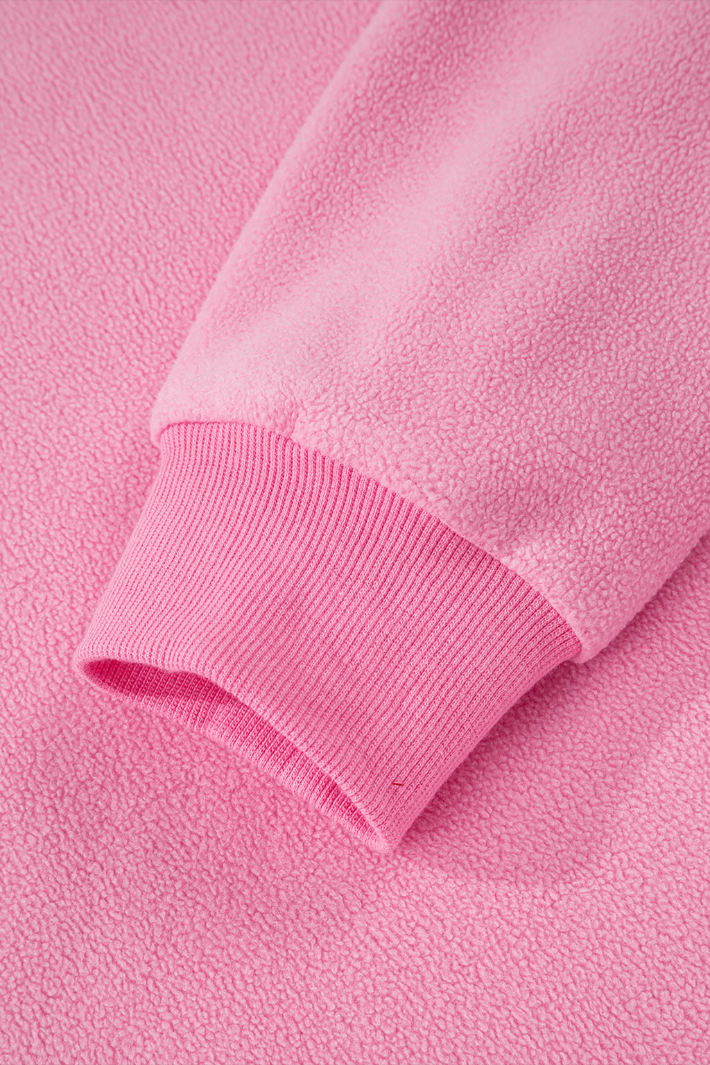 Light Pink Oversize Drop Shoulder Reversible Mock Neck Sweatshirt