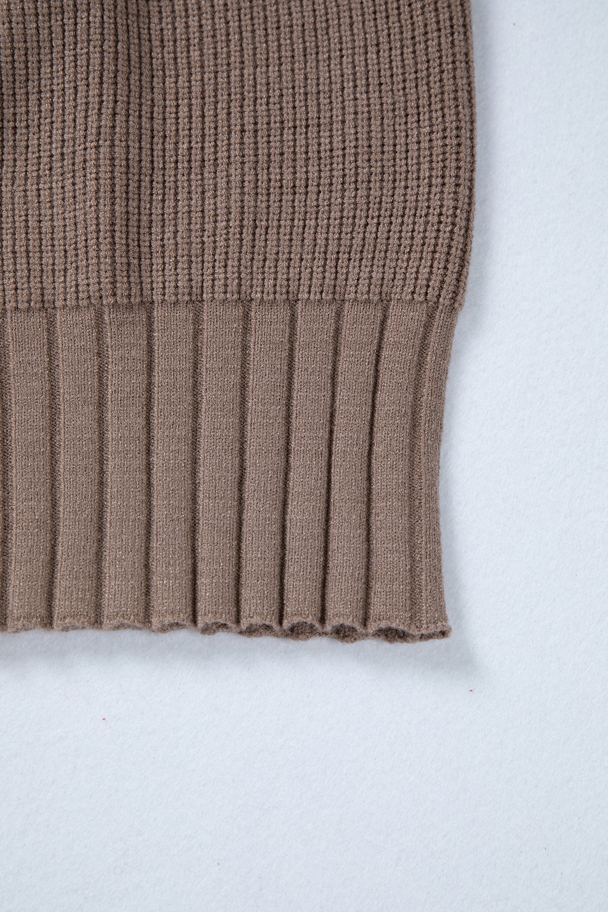 Light Pink Mixed Texture Knit Button V Neck Sweater Cardigan