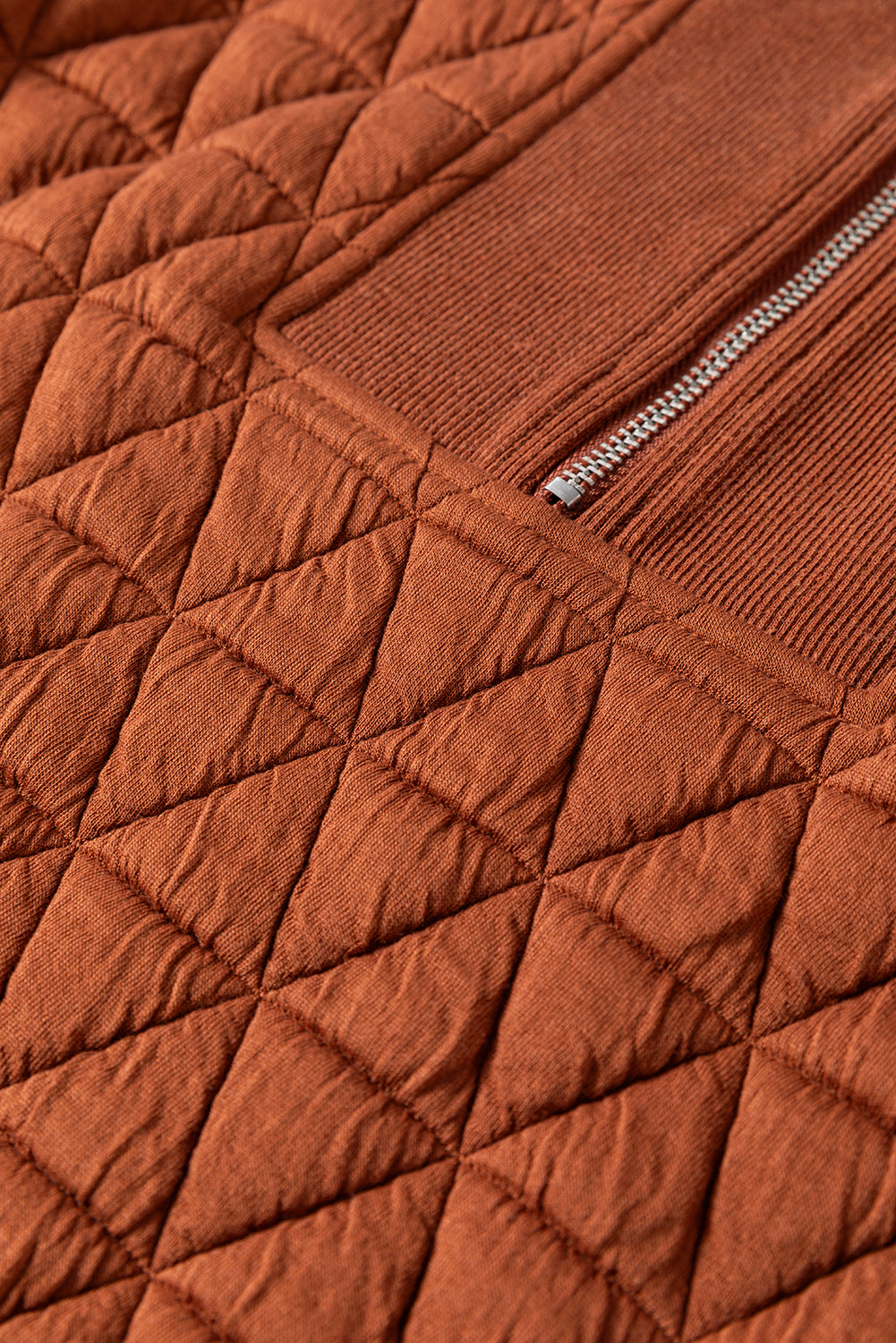 Sweat à col zippé texturé jaune paille — manches longues