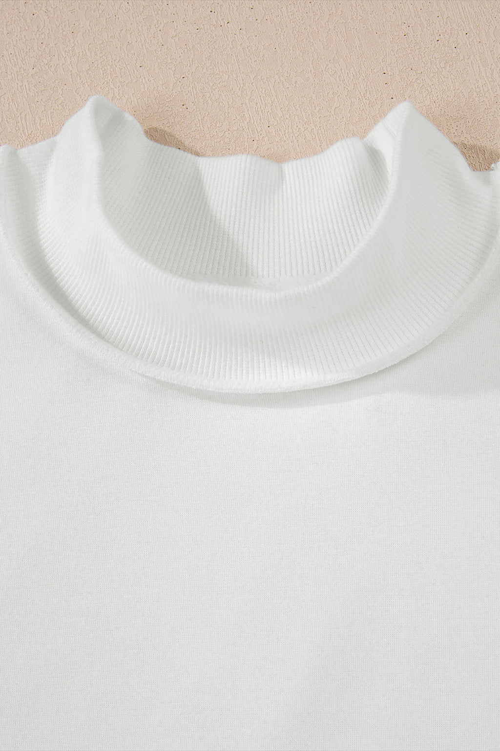 Light Pink Oversize Drop Shoulder Reversible Mock Neck Sweatshirt