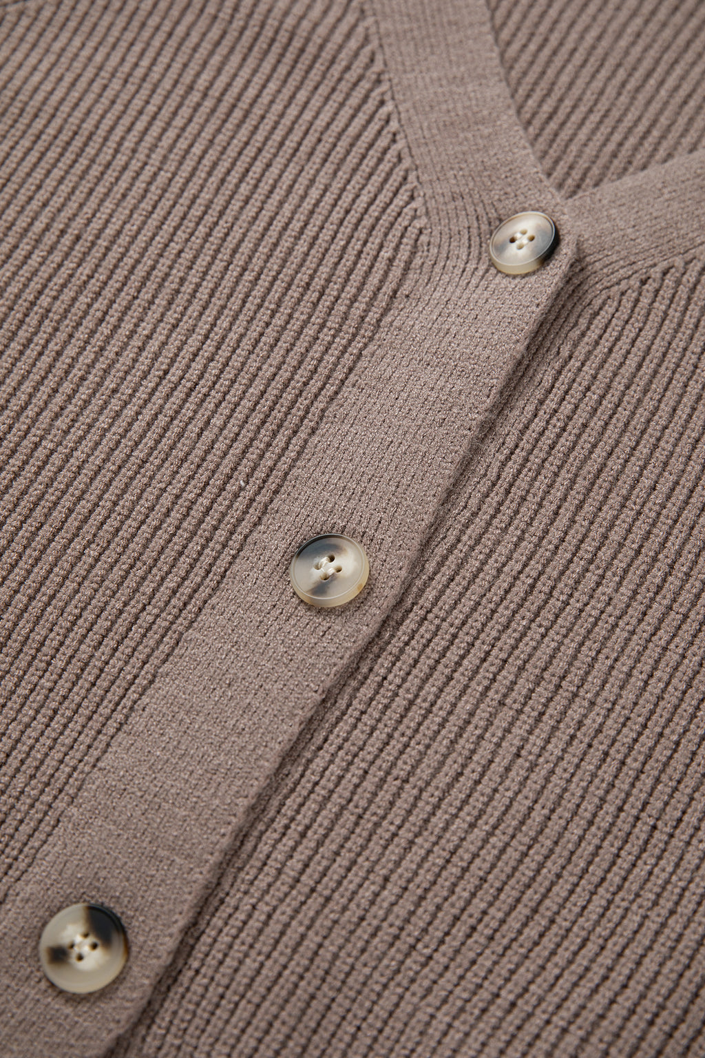 Light Pink Mixed Texture Knit Button V Neck Sweater Cardigan