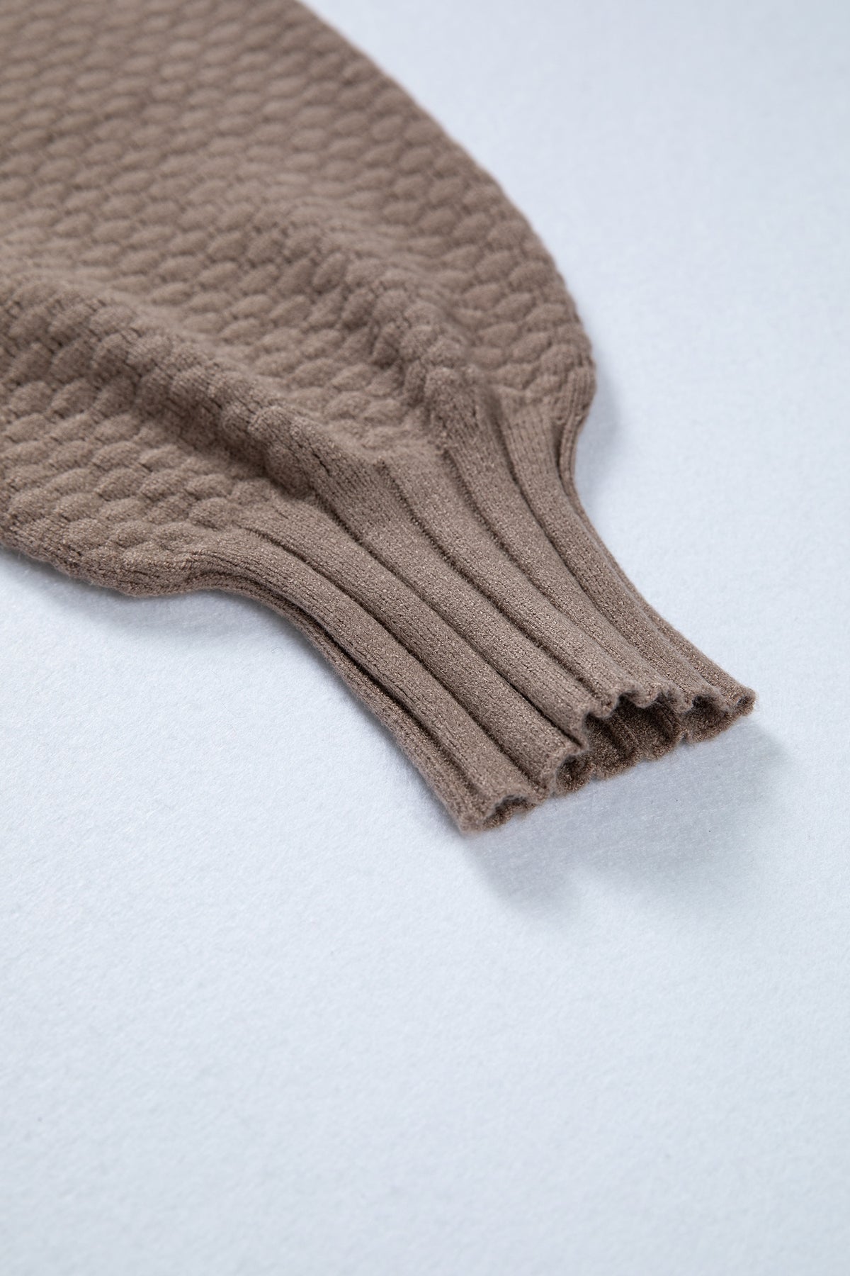 Light Pink Mixed Texture Knit Button V Neck Sweater Cardigan