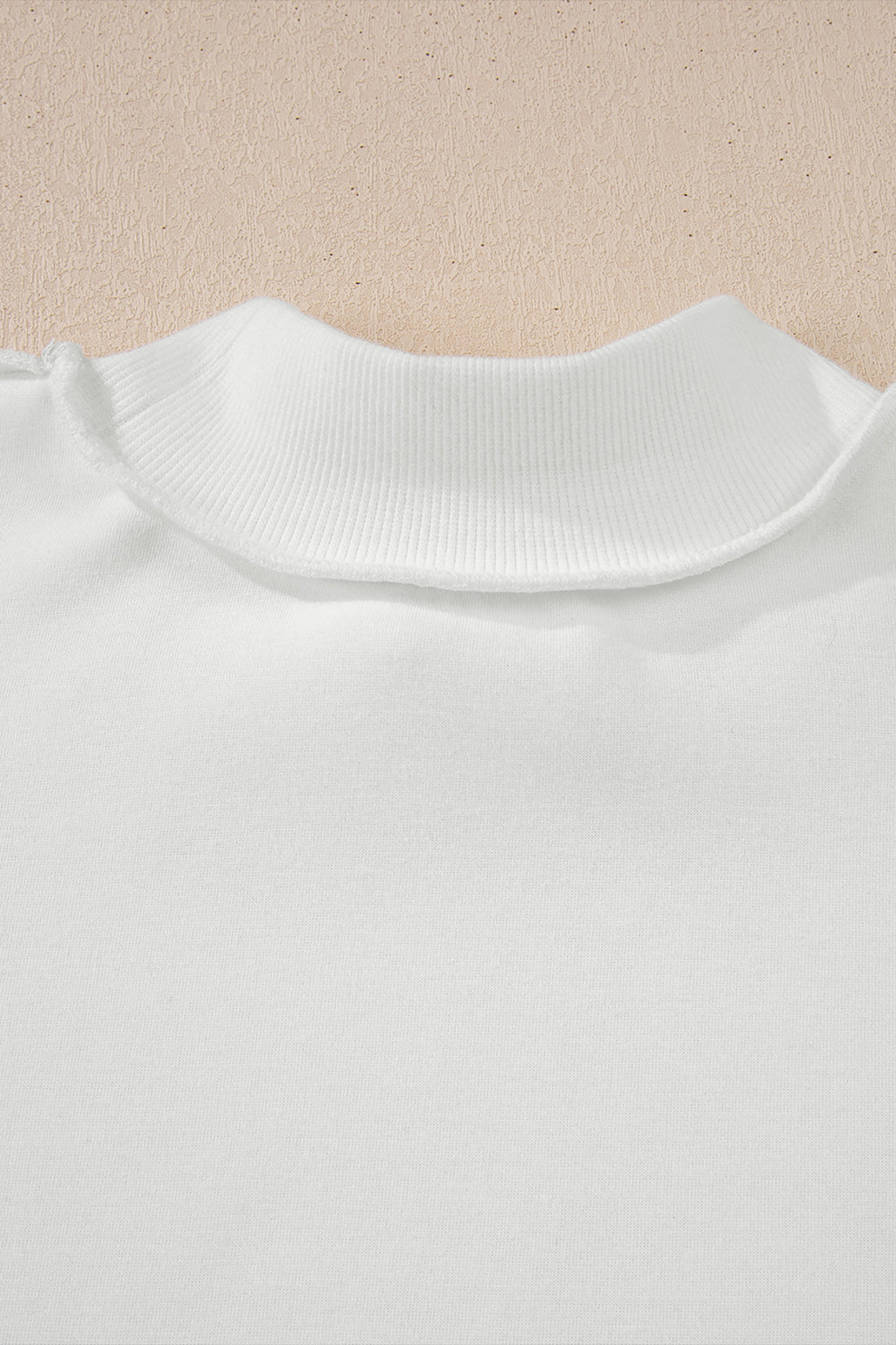 Light Pink Oversize Drop Shoulder Reversible Mock Neck Sweatshirt
