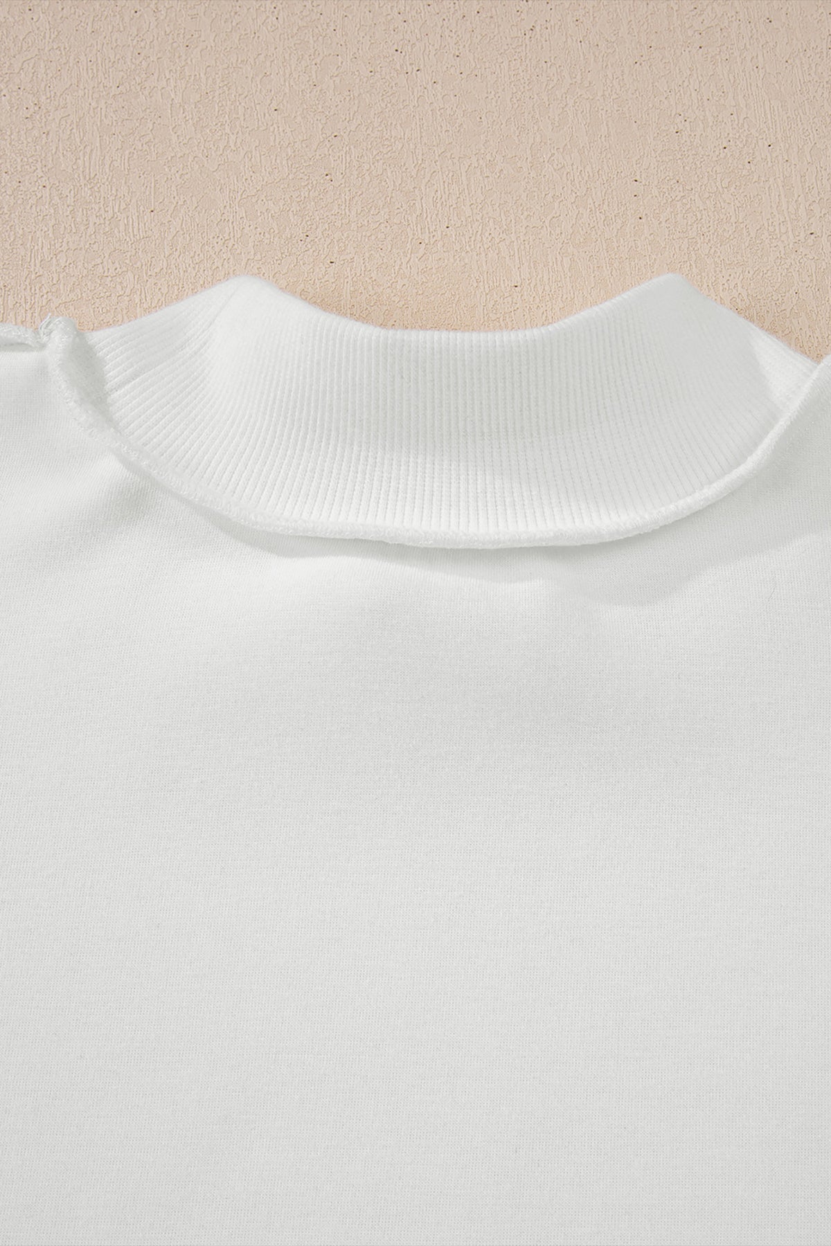 Light Pink Oversize Drop Shoulder Reversible Mock Neck Sweatshirt