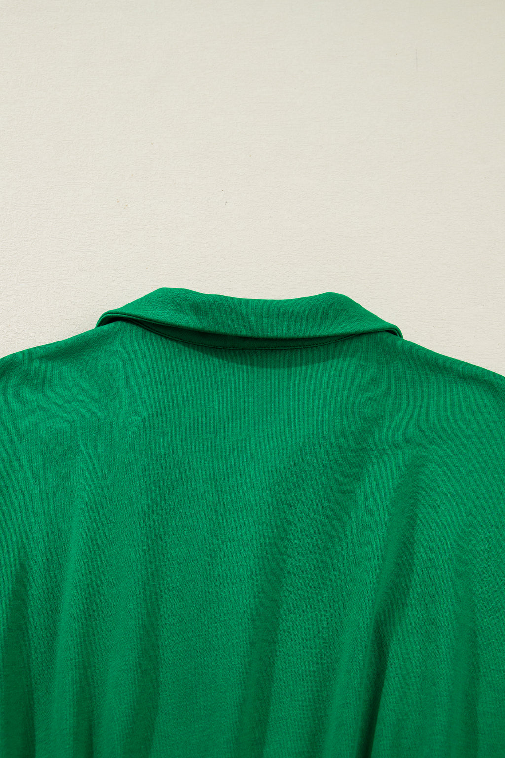 Bright Green Contrast Patchwork Half Zip Elastic Waist Short Sleeve Mini Dress