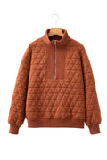 Sweat à col zippé texturé jaune paille — manches longues