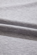Light Grey Patchwork Detail Raw Edge Oversize Tee