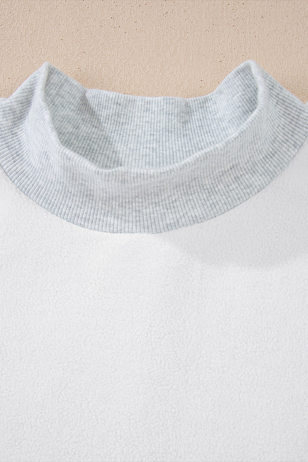 Light Pink Oversize Drop Shoulder Reversible Mock Neck Sweatshirt