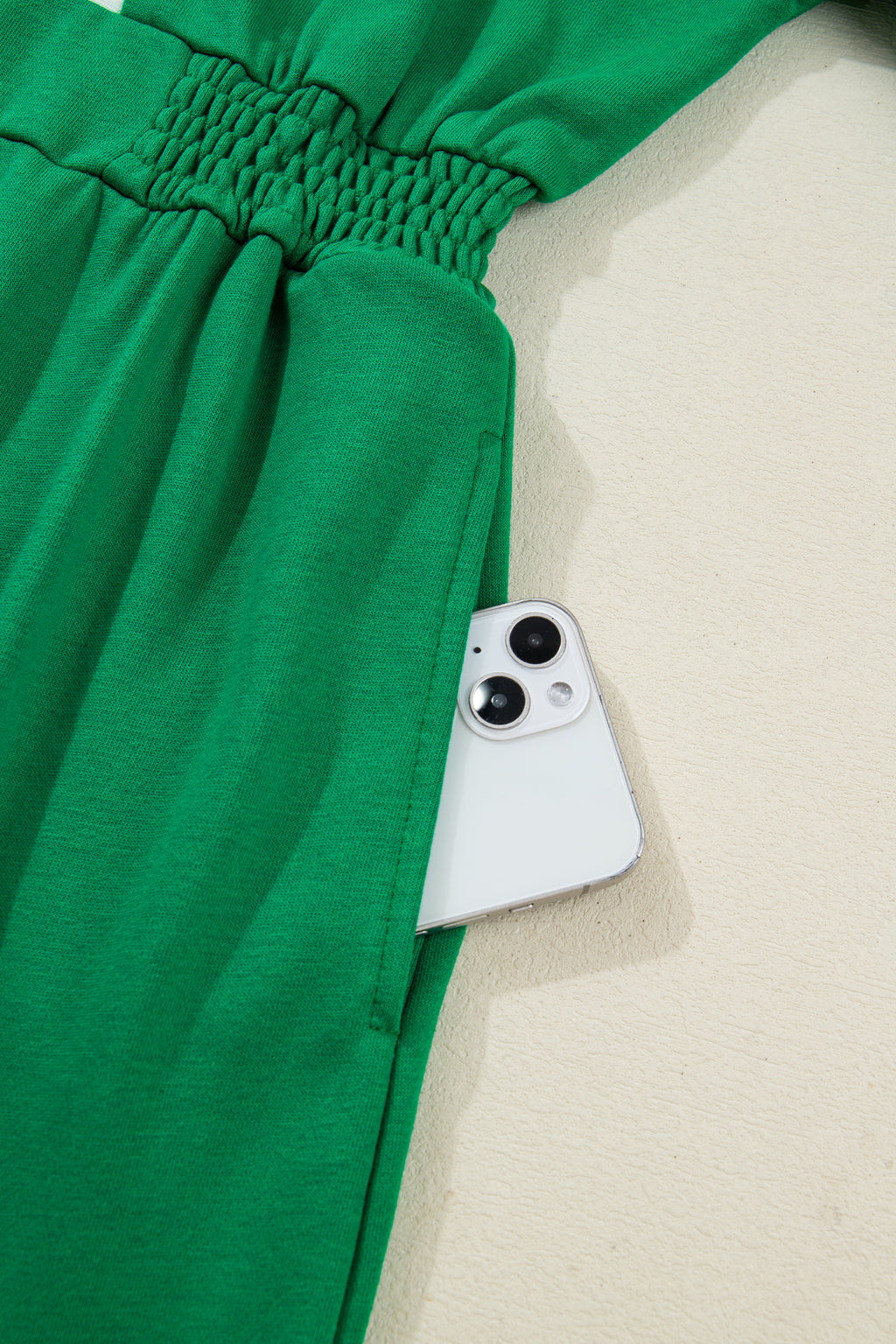 Bright Green Contrast Patchwork Half Zip Elastic Waist Short Sleeve Mini Dress