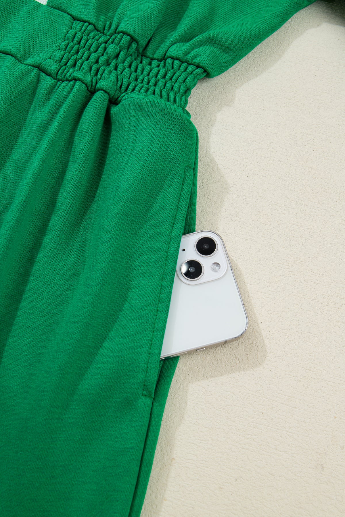 Bright Green Contrast Patchwork Half Zip Elastic Waist Short Sleeve Mini Dress