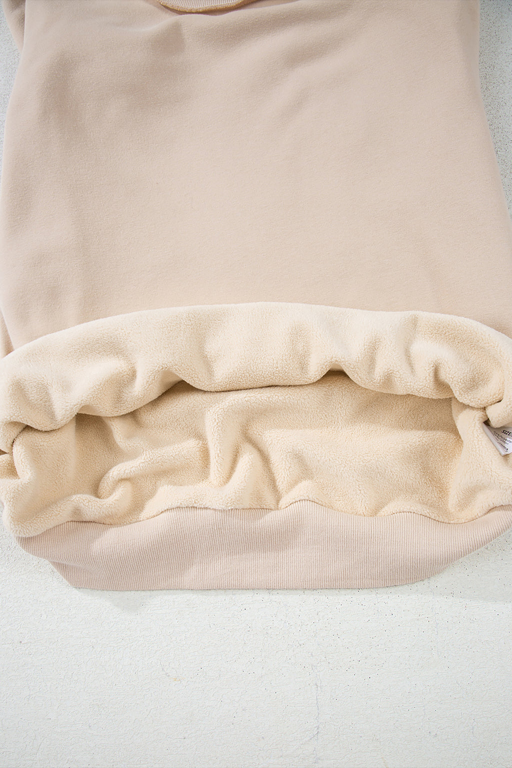 Light Pink Oversize Drop Shoulder Reversible Mock Neck Sweatshirt