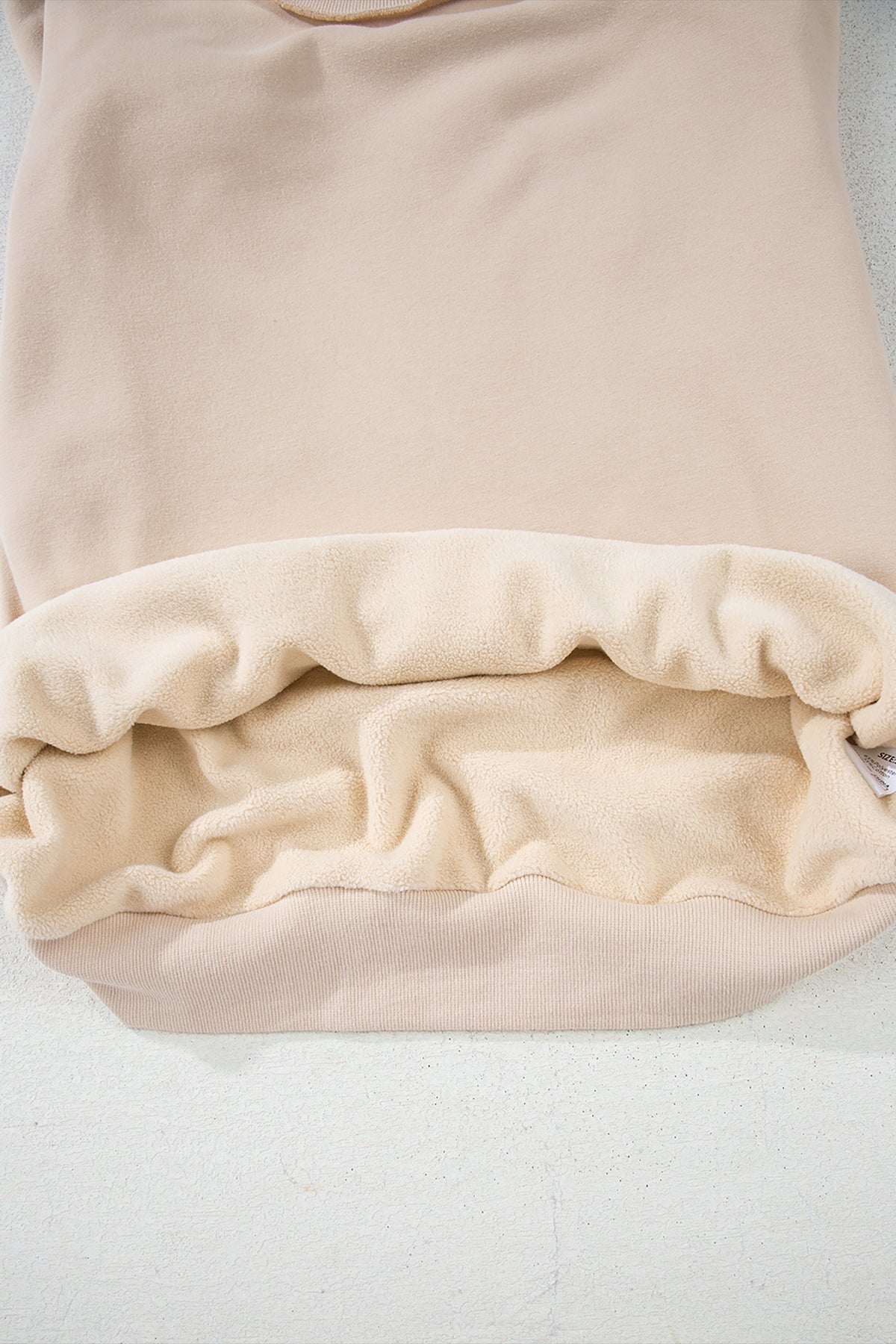 Light Pink Oversize Drop Shoulder Reversible Mock Neck Sweatshirt