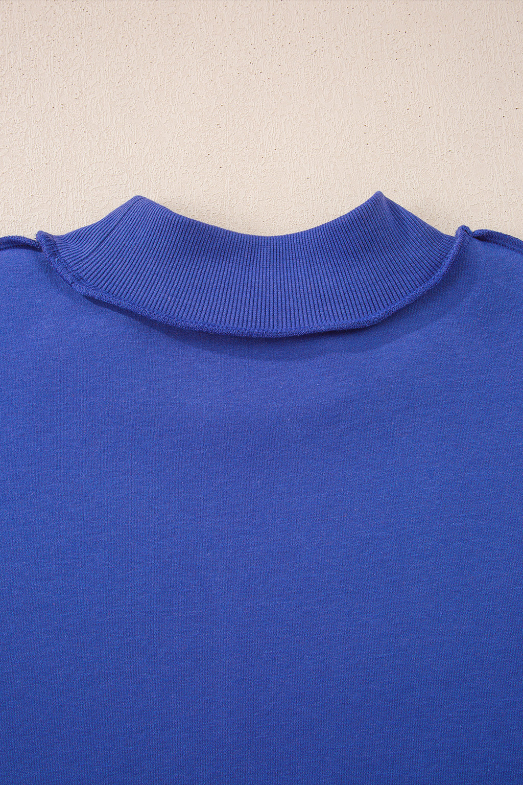 Light Pink Oversize Drop Shoulder Reversible Mock Neck Sweatshirt