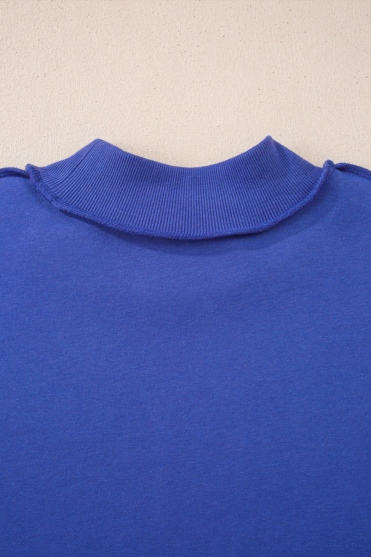 Light Pink Oversize Drop Shoulder Reversible Mock Neck Sweatshirt