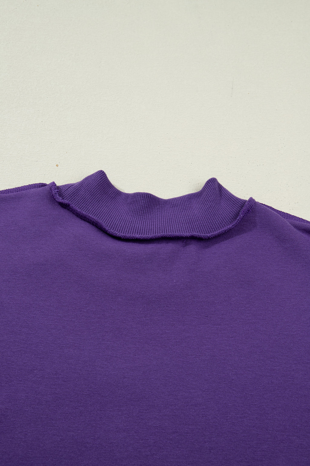 Light Pink Oversize Drop Shoulder Reversible Mock Neck Sweatshirt