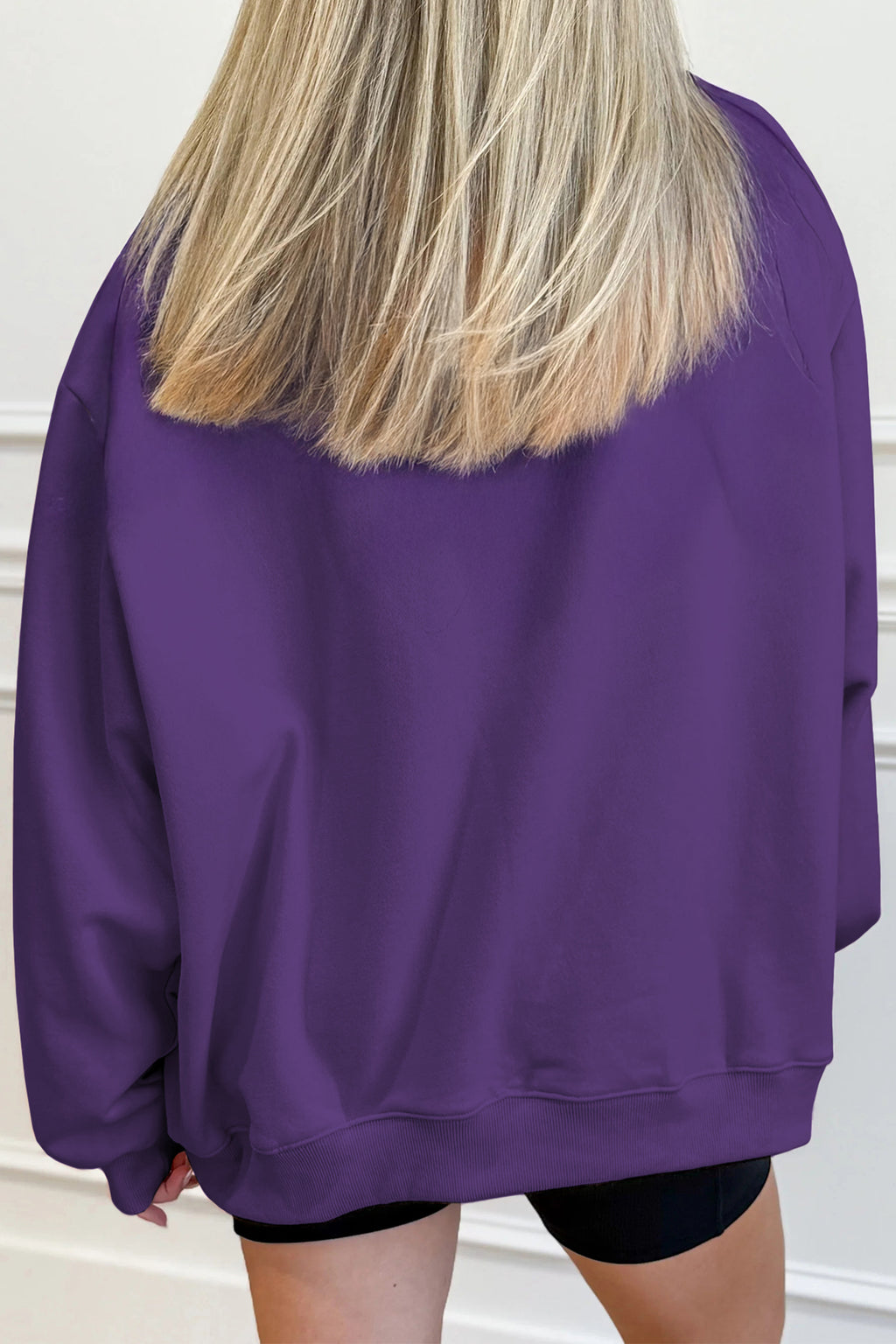 Sweat oversize bleu marine à col montant — style casual chic